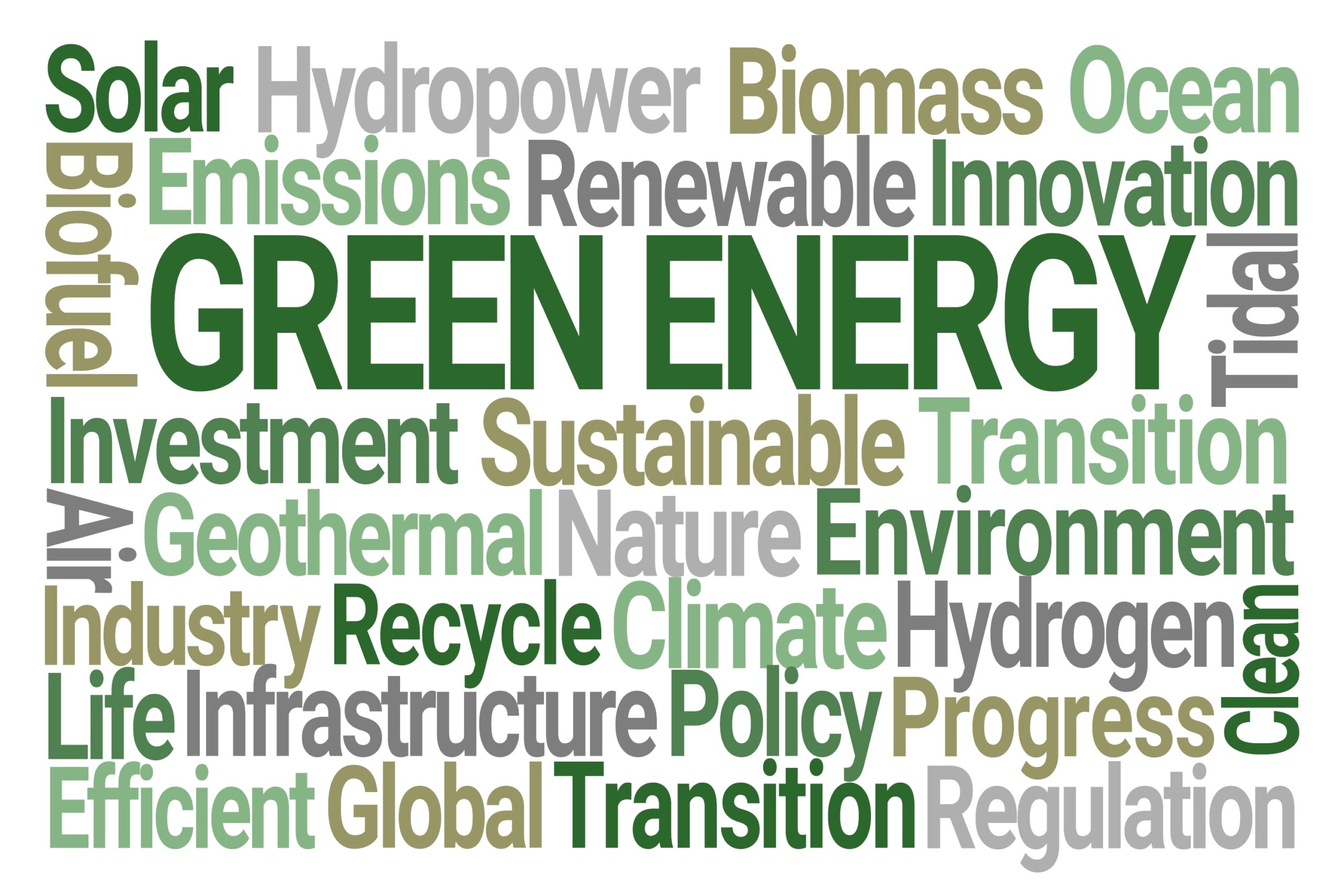 a block of text in different colors all relating to sustainability